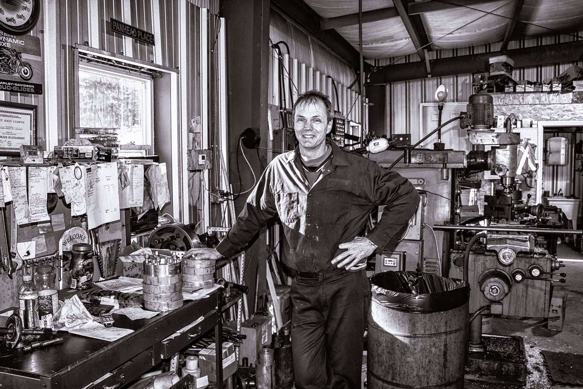 Sylver, machinist at Sylver's Machine Shop in Grand Falls, NB